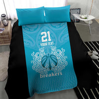 New Zealand Custom Bedding Set Fire Basketball Maori Tribal Sky Blue LT9 - Polynesian Pride