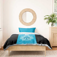 New Zealand Custom Bedding Set Fire Basketball Maori Tribal Sky Blue LT9 - Polynesian Pride