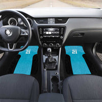 New Zealand Custom Car Mats Fire Basketball Maori Tribal Sky Blue - Polynesian Pride