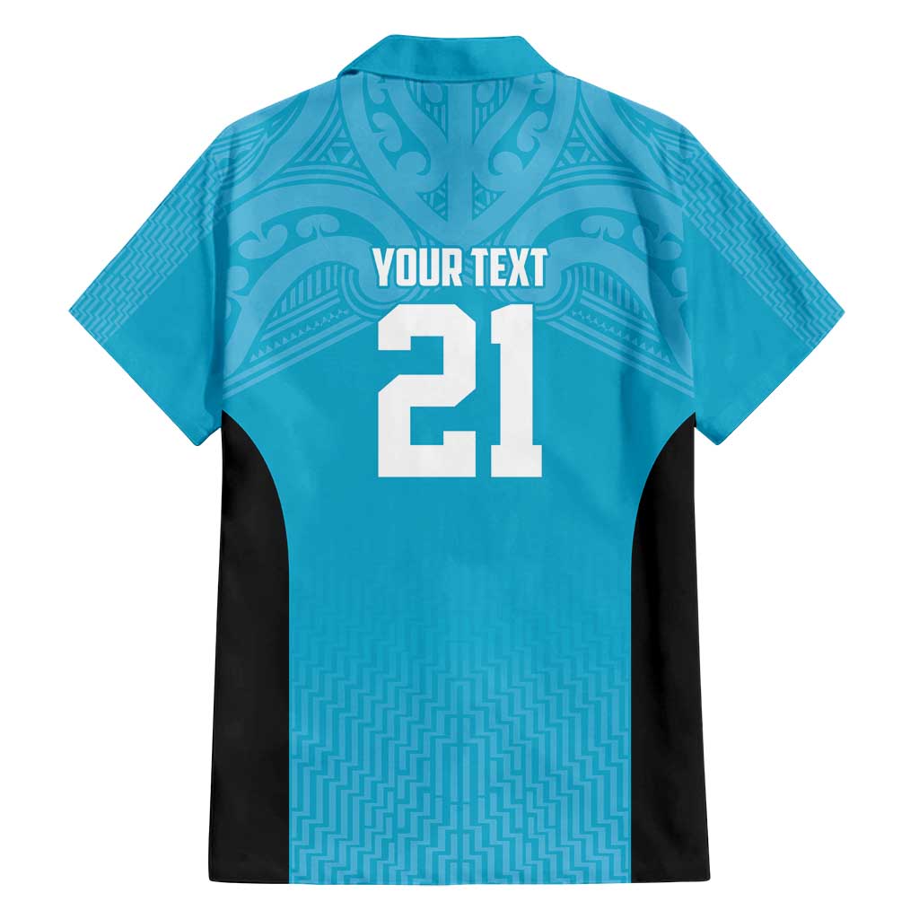 New Zealand Custom Family Matching Long Sleeve Bodycon Dress and Hawaiian Shirt Fire Basketball Maori Tribal Sky Blue LT9 - Polynesian Pride