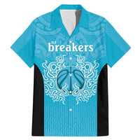 New Zealand Custom Family Matching Mermaid Dress and Hawaiian Shirt Fire Basketball Maori Tribal Sky Blue LT9 Dad's Shirt - Short Sleeve Blue - Polynesian Pride