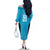 New Zealand Custom Family Matching Off The Shoulder Long Sleeve Dress and Hawaiian Shirt Fire Basketball Maori Tribal Sky Blue - Polynesian Pride
