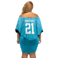 New Zealand Custom Family Matching Off Shoulder Short Dress and Hawaiian Shirt Fire Basketball Maori Tribal Sky Blue LT9 - Polynesian Pride