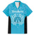 New Zealand Custom Family Matching Short Sleeve Bodycon Dress and Hawaiian Shirt Fire Basketball Maori Tribal Sky Blue - Polynesian Pride