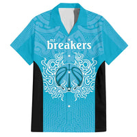 New Zealand Custom Family Matching Summer Maxi Dress and Hawaiian Shirt Fire Basketball Maori Tribal Sky Blue LT9 Dad's Shirt - Short Sleeve Blue - Polynesian Pride