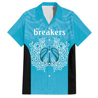 New Zealand Custom Hawaiian Shirt Fire Basketball Maori Tribal Sky Blue - Polynesian Pride