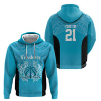 New Zealand Custom Hoodie Fire Basketball Maori Tribal Sky Blue - Polynesian Pride