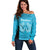 New Zealand Custom Off Shoulder Sweater Fire Basketball Maori Tribal Sky Blue - Polynesian Pride