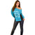 New Zealand Custom Off Shoulder Sweater Fire Basketball Maori Tribal Sky Blue - Polynesian Pride