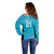 New Zealand Custom Off Shoulder Sweater Fire Basketball Maori Tribal Sky Blue - Polynesian Pride