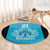 New Zealand Custom Round Carpet Fire Basketball Maori Tribal Sky Blue - Polynesian Pride