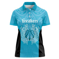 New Zealand Custom Women Polo Shirt Fire Basketball Maori Tribal Sky Blue LT9 Female Blue - Polynesian Pride