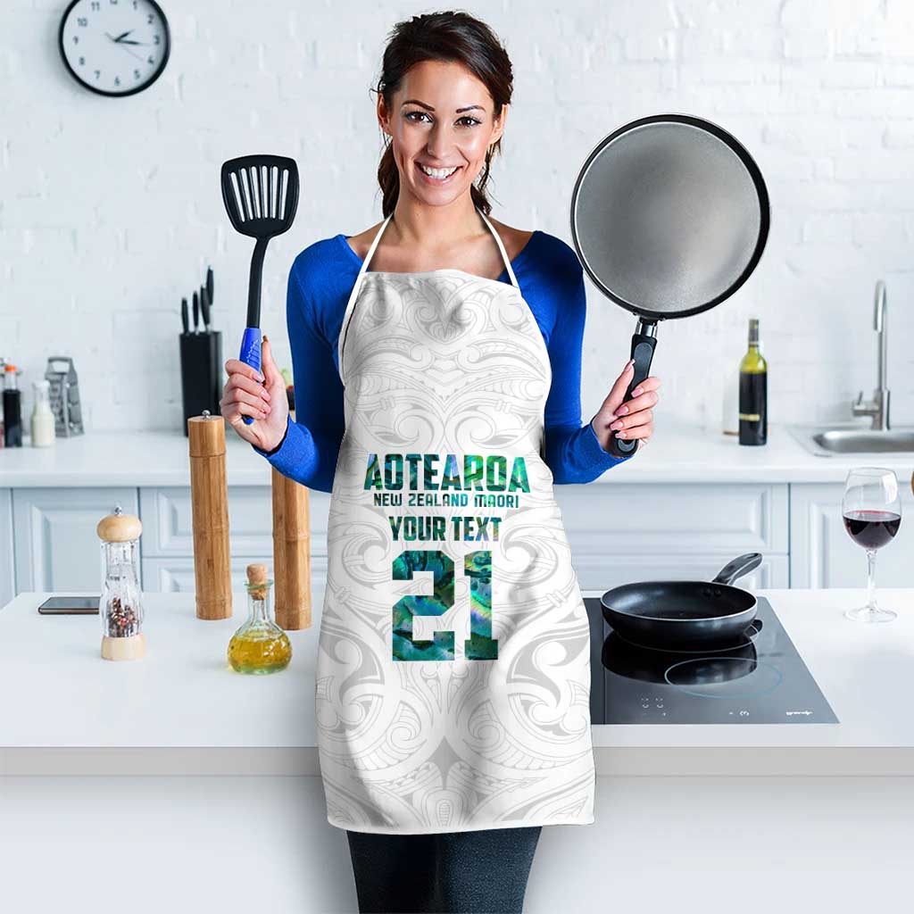 Custom New Zealand Aotearoa Apron Green Maori Paua Shell Indigenous - Polynesian Pride