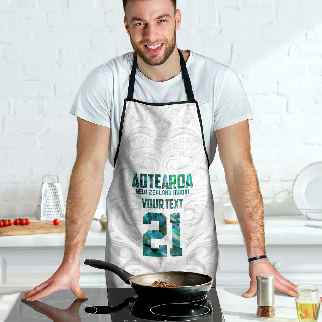 Custom New Zealand Aotearoa Apron Green Maori Paua Shell Indigenous - Polynesian Pride