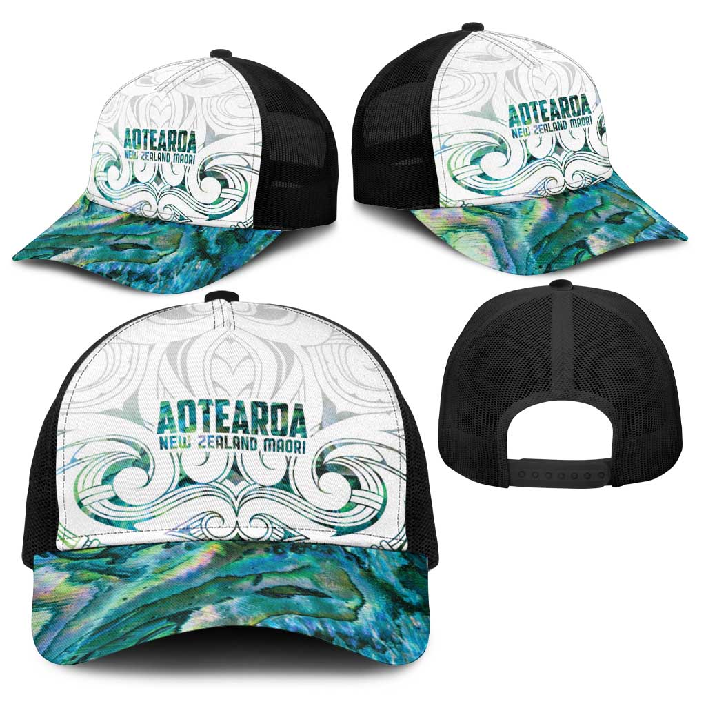 New Zealand Aotearoa Baseball Net Cap Green Maori Papua Shell Indigenous - Polynesian Pride