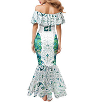 Custom New Zealand Aotearoa Family Matching Mermaid Dress and Hawaiian Shirt Green Maori Paua Shell Indigenous LT9 - Polynesian Pride