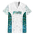 Custom New Zealand Aotearoa Family Matching Off The Shoulder Long Sleeve Dress and Hawaiian Shirt Green Maori Paua Shell Indigenous - Polynesian Pride
