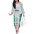 Custom New Zealand Aotearoa Family Matching Off The Shoulder Long Sleeve Dress and Hawaiian Shirt Green Maori Paua Shell Indigenous - Polynesian Pride