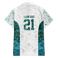 Custom New Zealand Aotearoa Family Matching Short Sleeve Bodycon Dress and Hawaiian Shirt Green Maori Paua Shell Indigenous LT9 - Polynesian Pride
