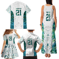 Custom New Zealand Aotearoa Family Matching Tank Maxi Dress and Hawaiian Shirt Green Maori Paua Shell Indigenous LT9 - Polynesian Pride