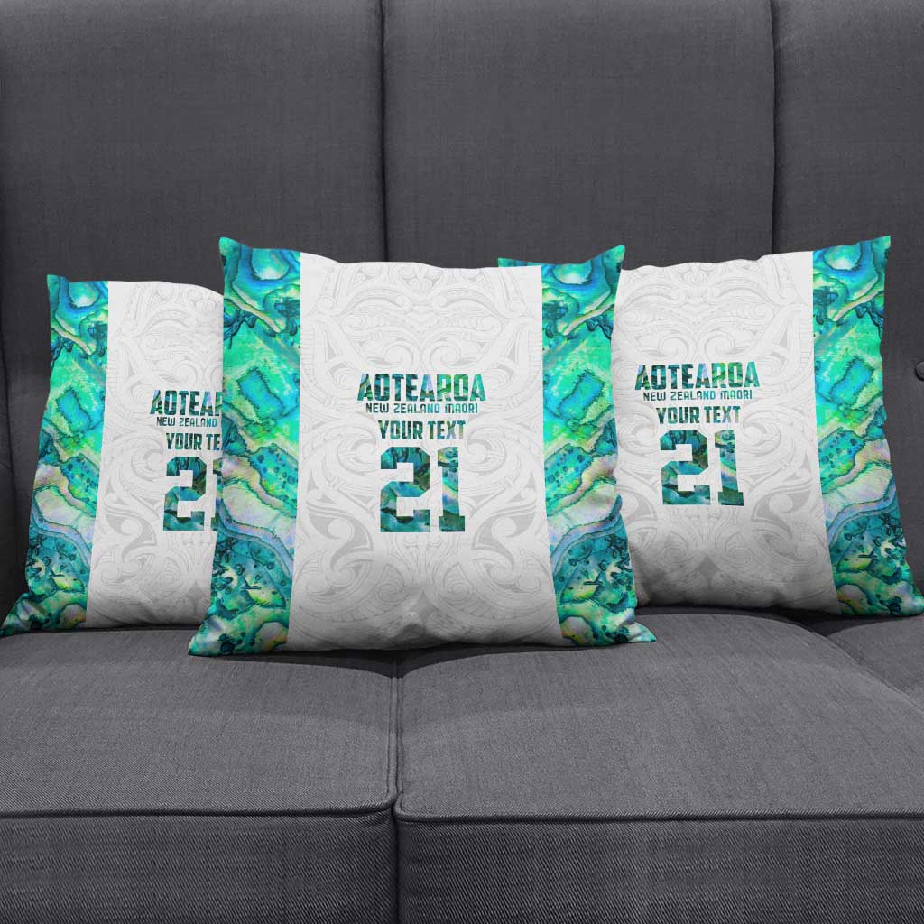 Custom New Zealand Aotearoa Pillow Cover Green Maori Paua Shell Indigenous LT9 - Polynesian Pride