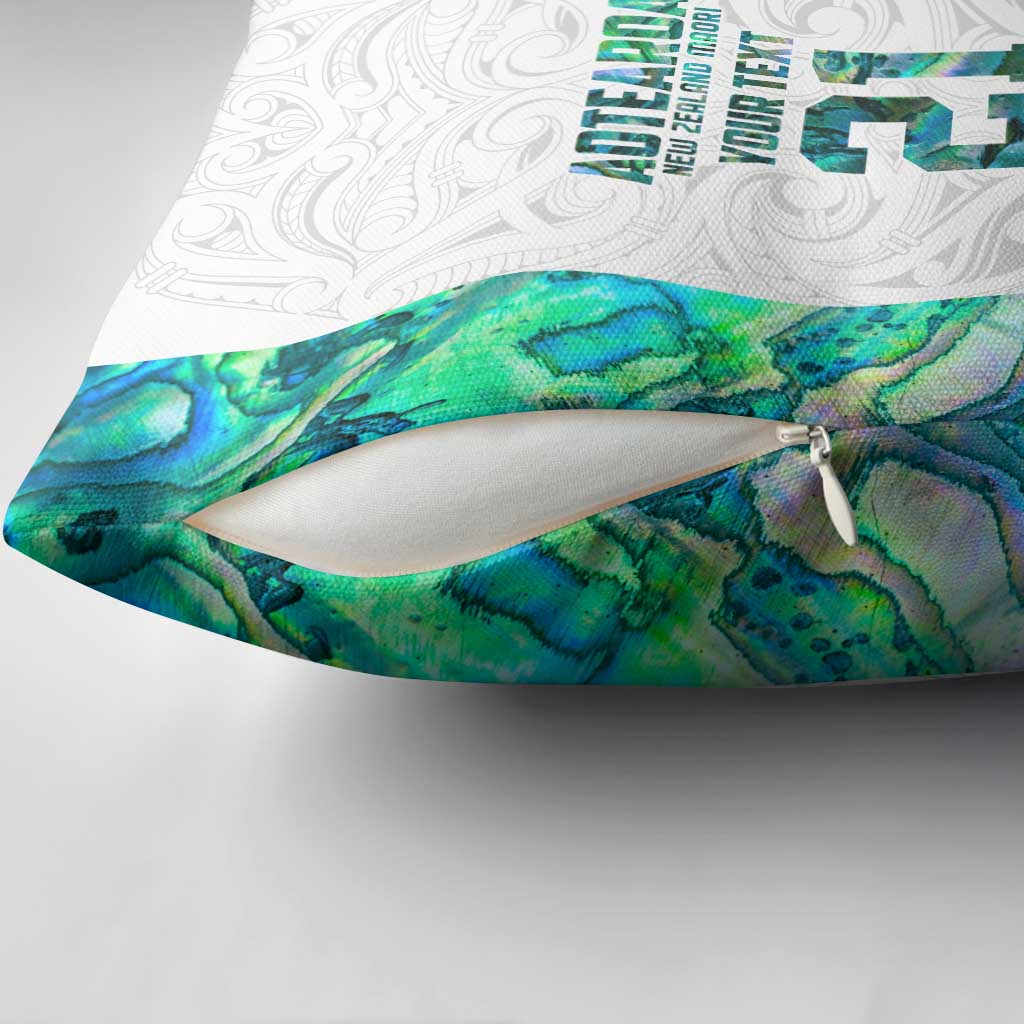 Custom New Zealand Aotearoa Pillow Cover Green Maori Paua Shell Indigenous LT9 - Polynesian Pride