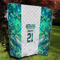 Custom New Zealand Aotearoa Quilt Green Maori Paua Shell Indigenous - Polynesian Pride