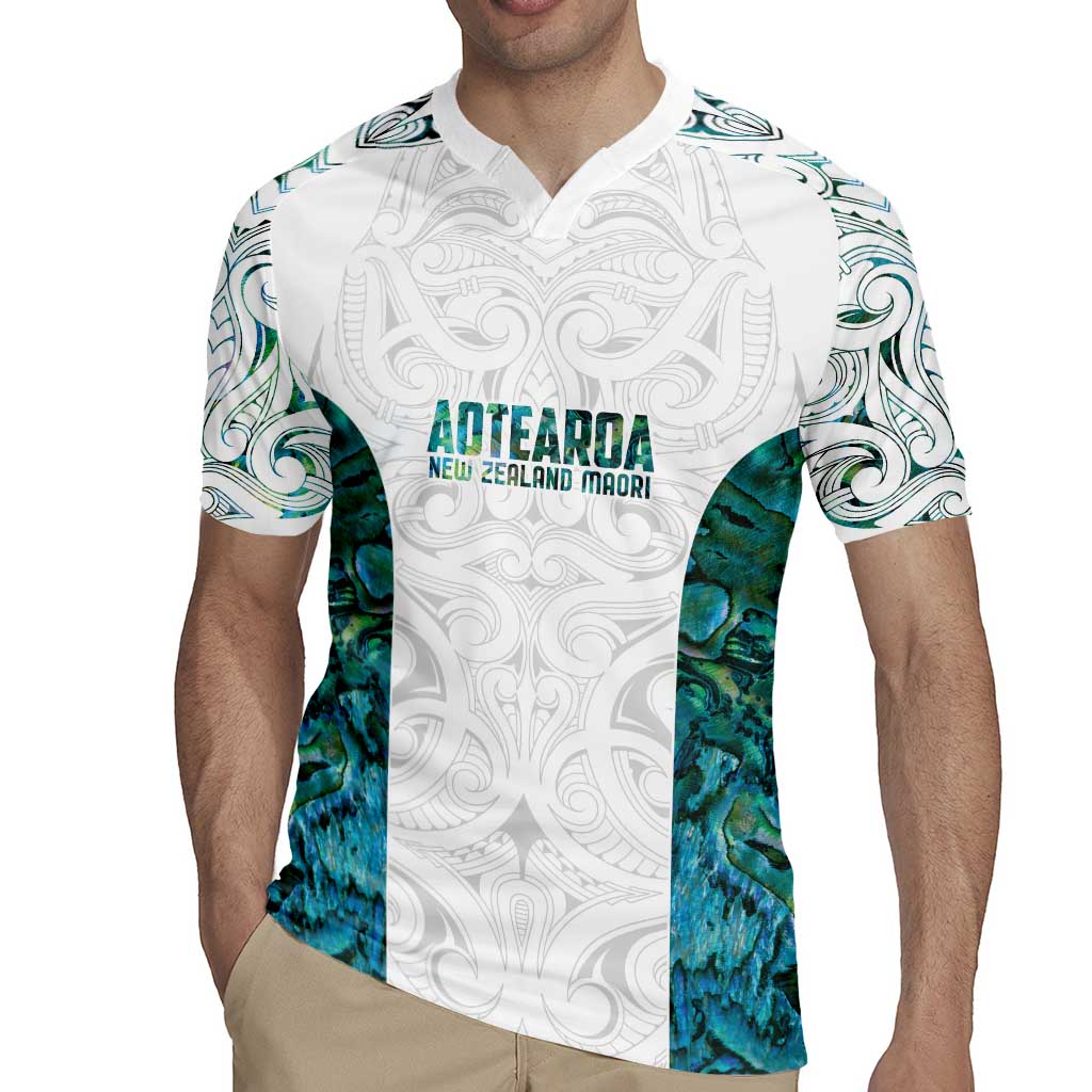Custom New Zealand Aotearoa Rugby Jersey Green Maori Paua Shell Indigenous LT9 - Polynesian Pride