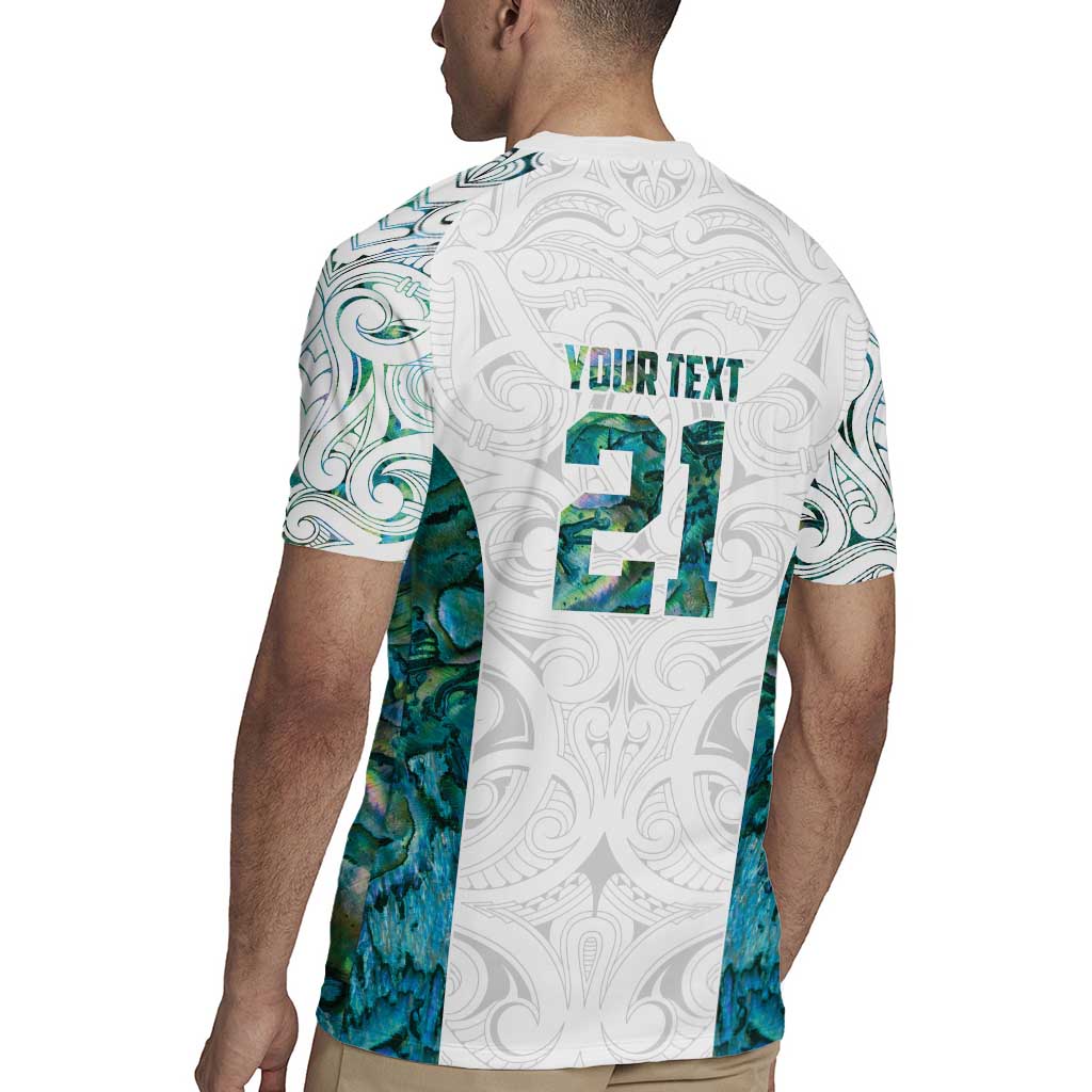 Custom New Zealand Aotearoa Rugby Jersey Green Maori Paua Shell Indigenous LT9 - Polynesian Pride