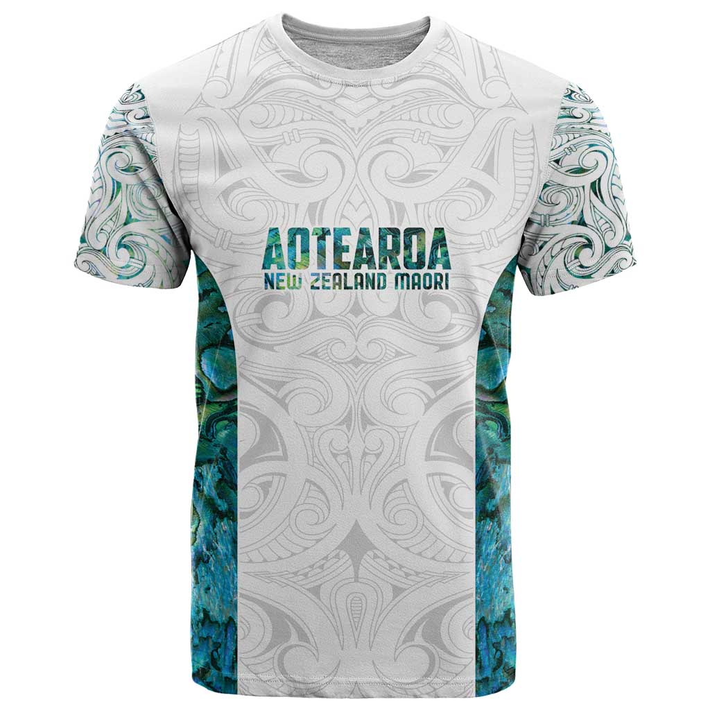 Custom New Zealand Aotearoa T Shirt Green Maori Paua Shell Indigenous - Polynesian Pride