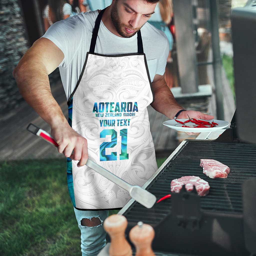 Custom New Zealand Aotearoa Apron Maori Paua Shell Indigenous - Polynesian Pride