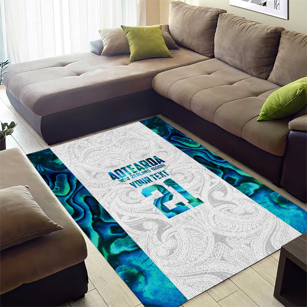 Custom New Zealand Aotearoa Area Rug Maori Paua Shell Indigenous - Polynesian Pride