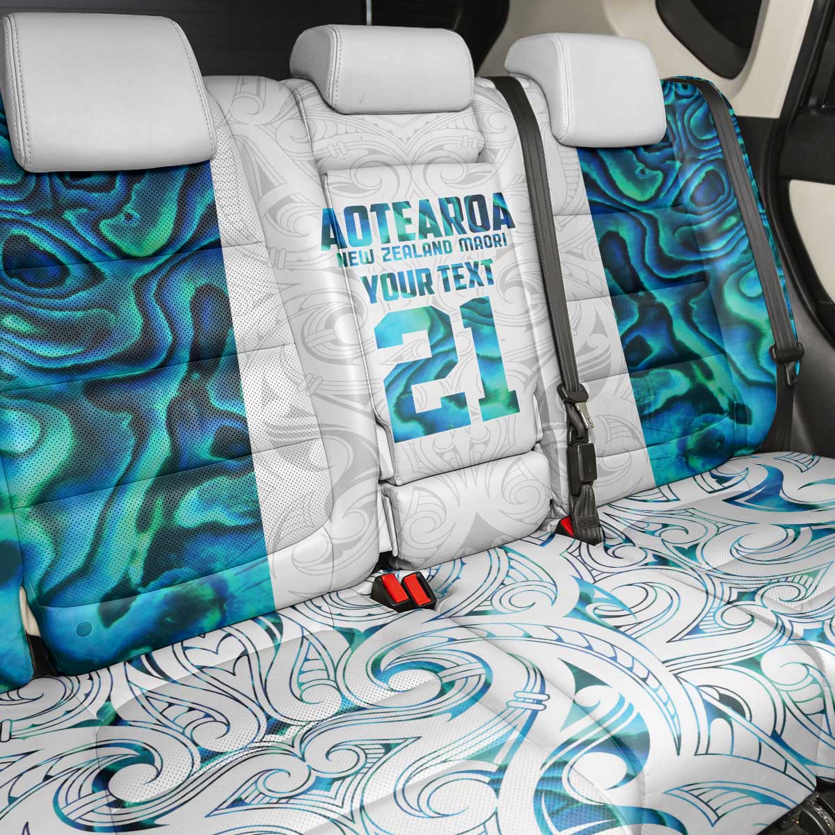 Custom New Zealand Aotearoa Back Car Seat Cover Maori Paua Shell Indigenous LT9 - Polynesian Pride