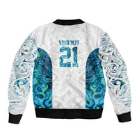 Custom New Zealand Aotearoa Bomber Jacket Maori Paua Shell Indigenous - Polynesian Pride