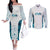 Custom New Zealand Aotearoa Couples Matching Off The Shoulder Long Sleeve Dress and Long Sleeve Button Shirt Maori Paua Shell Indigenous - Polynesian Pride