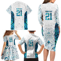 Custom New Zealand Aotearoa Family Matching Long Sleeve Bodycon Dress and Hawaiian Shirt Maori Paua Shell Indigenous LT9 - Polynesian Pride