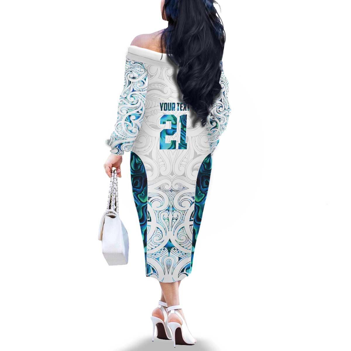 Custom New Zealand Aotearoa Family Matching Off The Shoulder Long Sleeve Dress and Hawaiian Shirt Maori Paua Shell Indigenous LT9 - Polynesian Pride