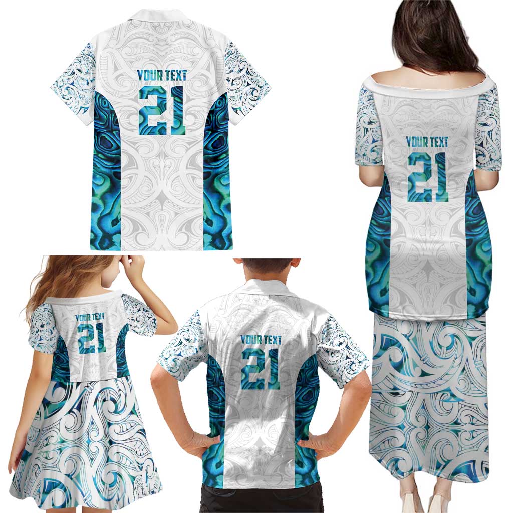 Custom New Zealand Aotearoa Family Matching Puletasi and Hawaiian Shirt Maori Paua Shell Indigenous LT9 - Polynesian Pride