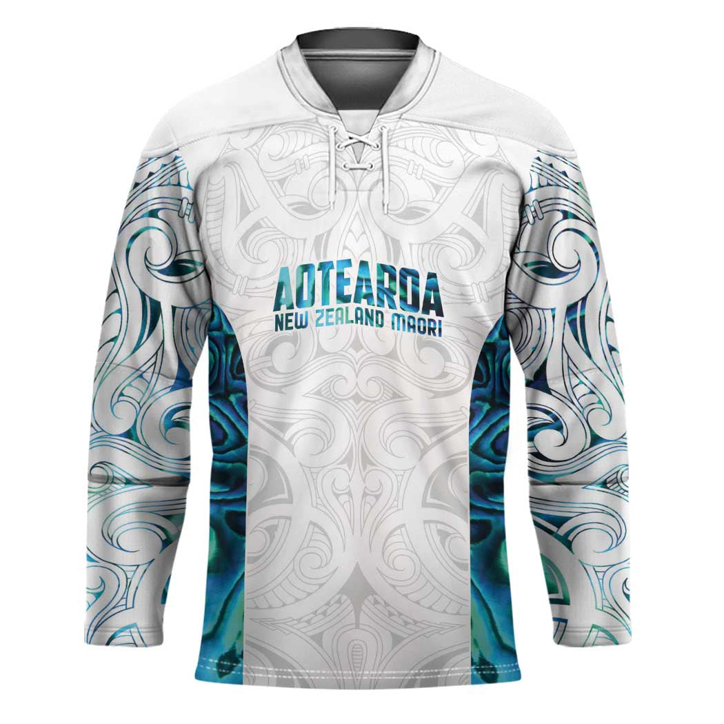 Custom New Zealand Aotearoa Hockey Jersey Maori Paua Shell Indigenous - Polynesian Pride