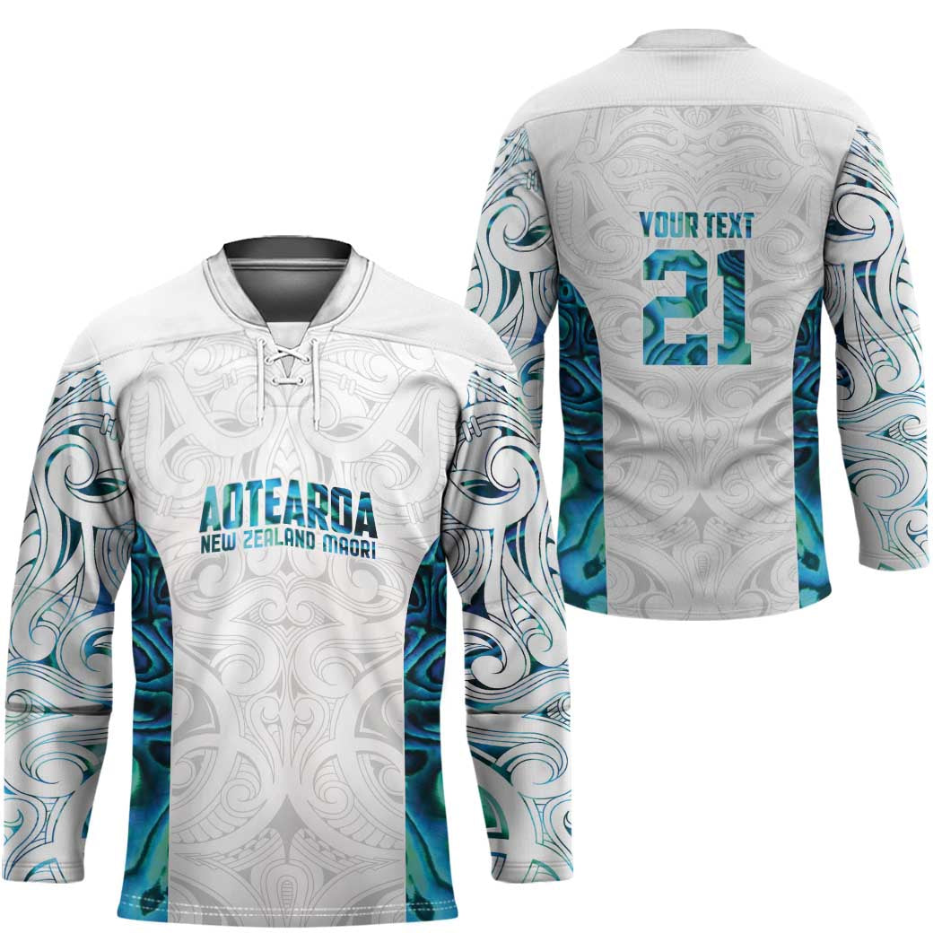 Custom New Zealand Aotearoa Hockey Jersey Maori Paua Shell Indigenous - Polynesian Pride