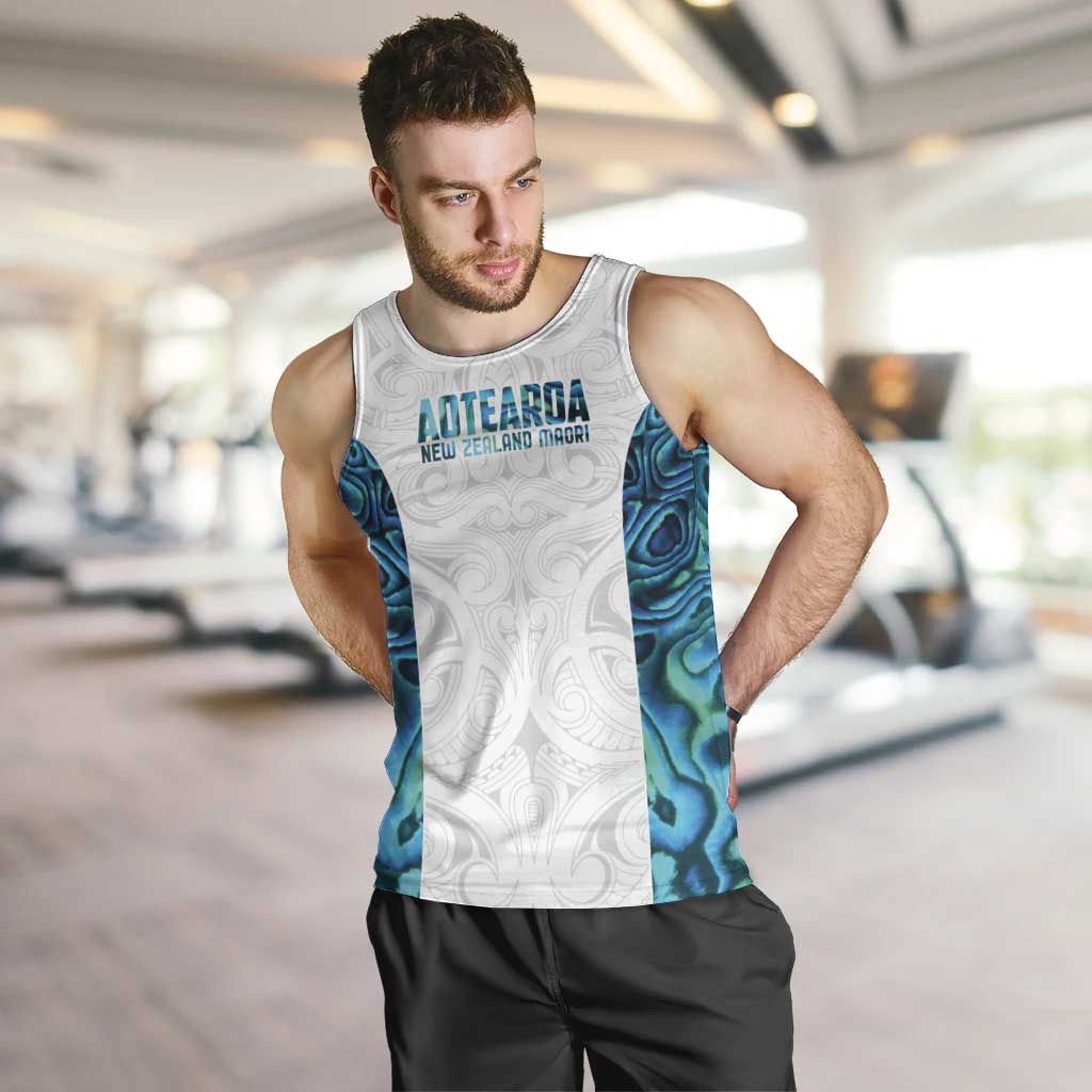 Custom New Zealand Aotearoa Men Tank Top Maori Paua Shell Indigenous - Polynesian Pride