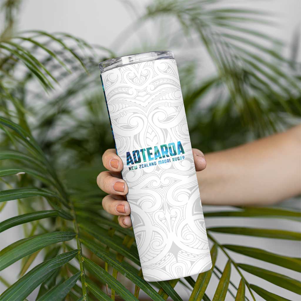 Custom New Zealand Aotearoa Skinny Tumbler Maori Paua Shell Indigenous - Polynesian Pride