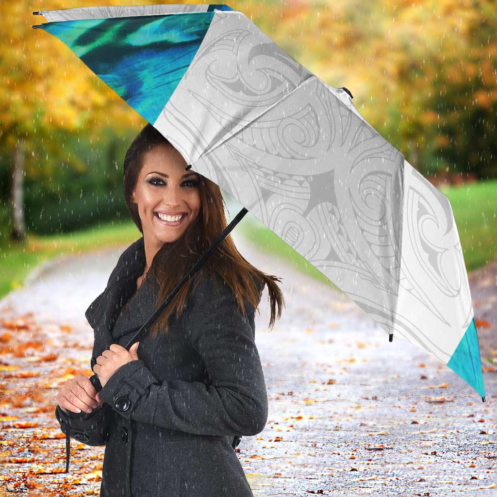 Custom New Zealand Aotearoa Umbrella Maori Paua Shell Indigenous - Polynesian Pride