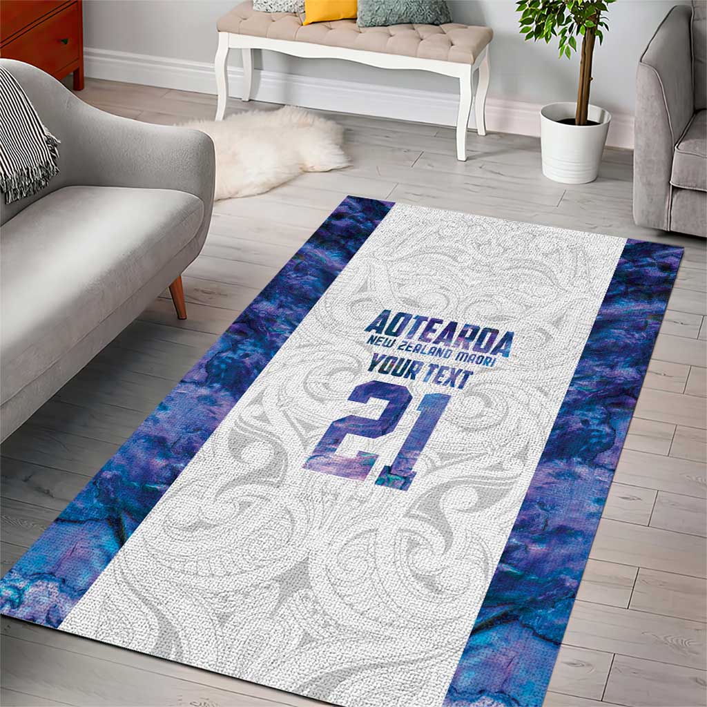 Custom New Zealand Aotearoa Area Rug Purple Maori Paua Shell Indigenous LT9 - Polynesian Pride