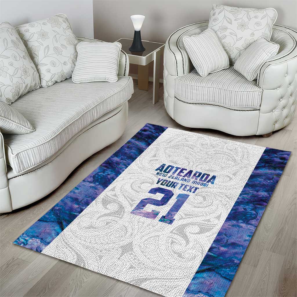 Custom New Zealand Aotearoa Area Rug Purple Maori Paua Shell Indigenous LT9 - Polynesian Pride