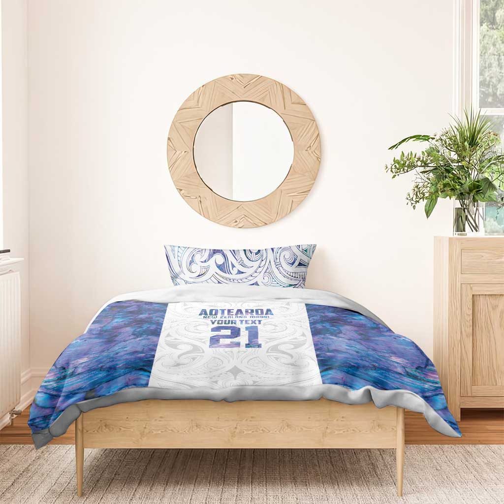 Custom New Zealand Aotearoa Bedding Set Purple Maori Paua Shell Indigenous - Polynesian Pride