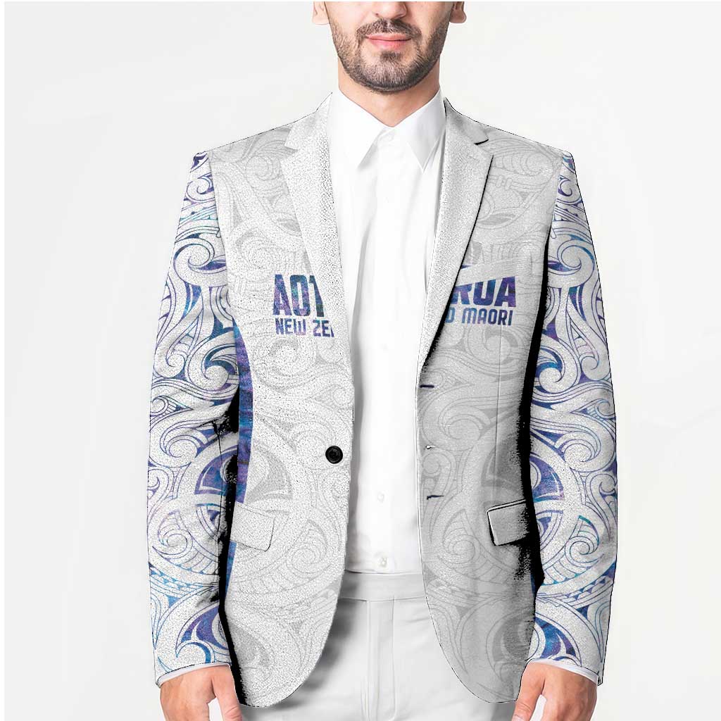 Custom New Zealand Aotearoa Blazer Purple Maori Paua Shell Indigenous - Polynesian Pride