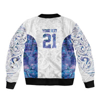 Custom New Zealand Aotearoa Bomber Jacket Purple Maori Paua Shell Indigenous - Polynesian Pride