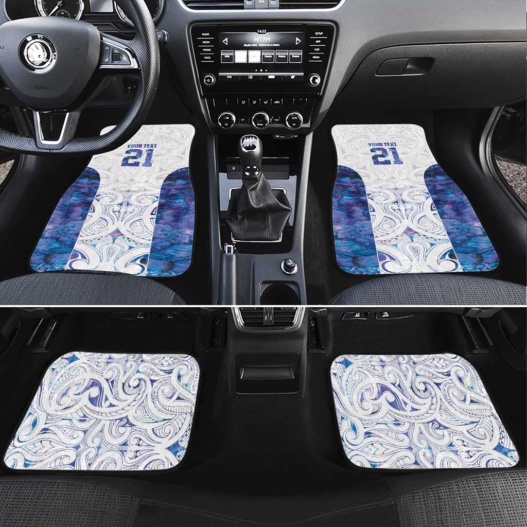 Custom New Zealand Aotearoa Car Mats Purple Maori Paua Shell Indigenous - Polynesian Pride