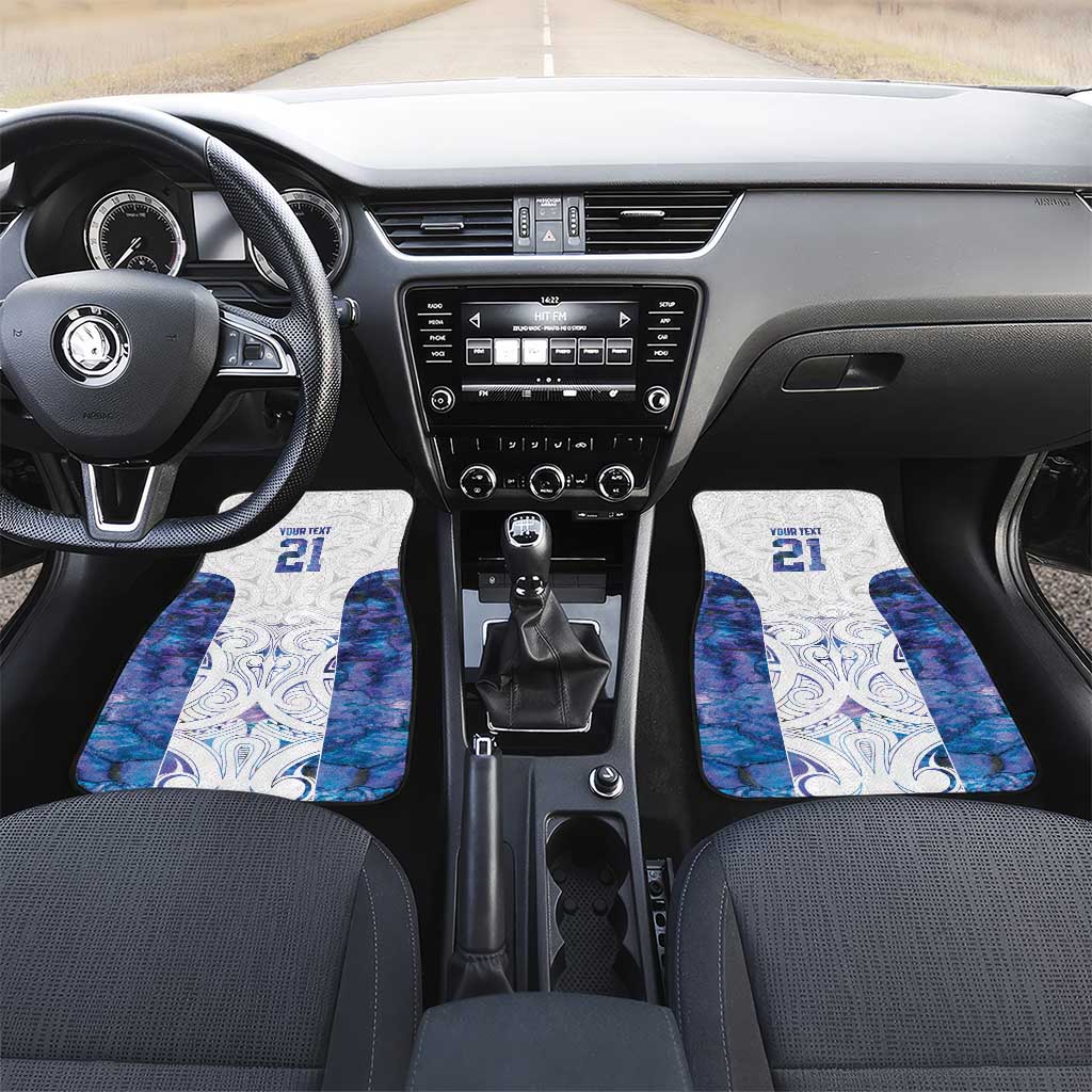 Custom New Zealand Aotearoa Car Mats Purple Maori Paua Shell Indigenous - Polynesian Pride